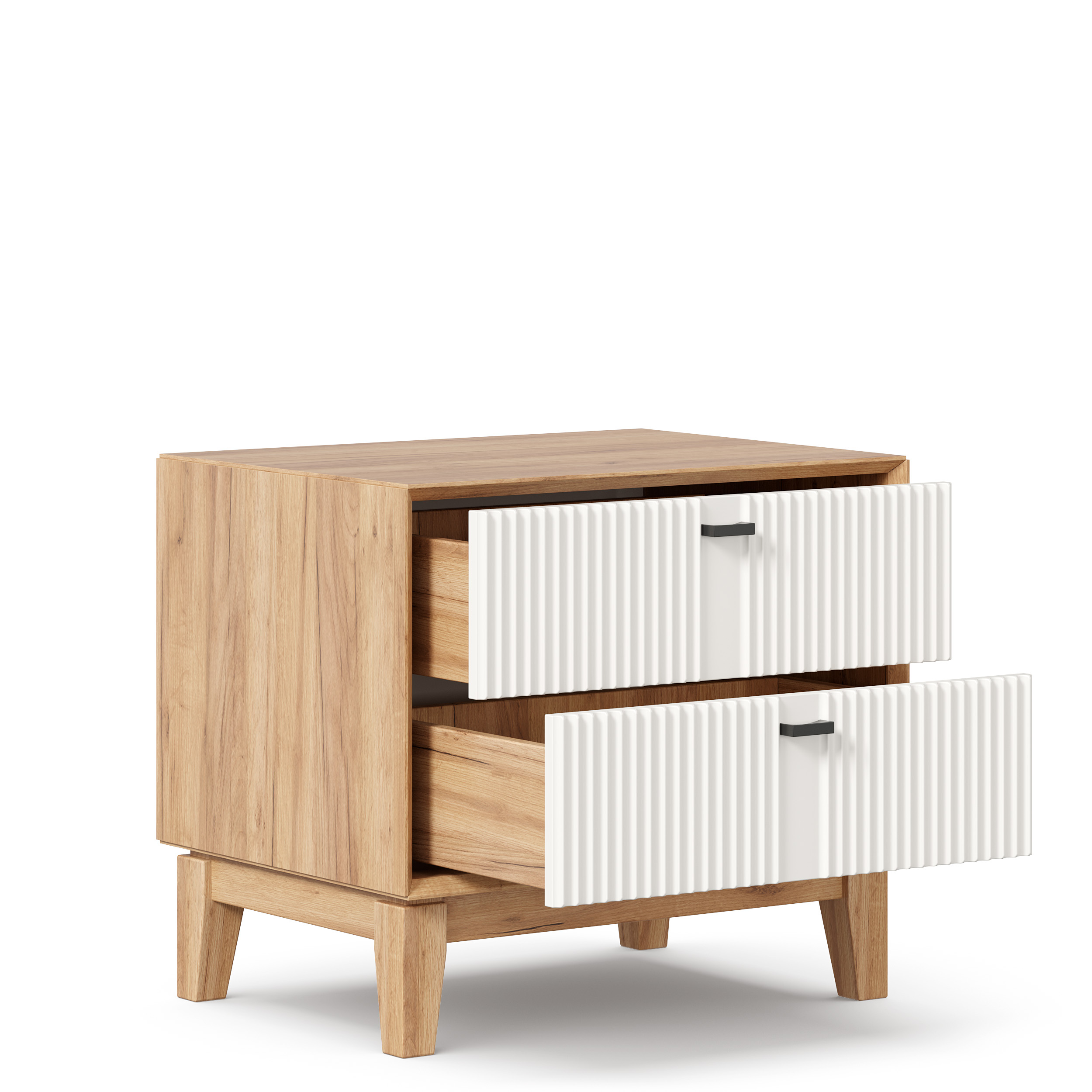 Бари Тумба прикроватная (Дуб Золотой/Белый)