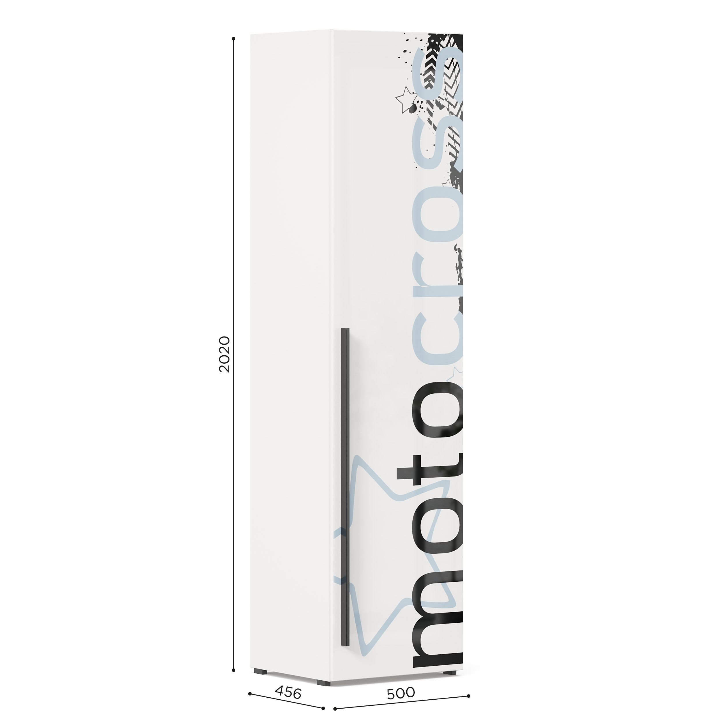 Мотокросс Шкаф одностворчатый Тип 1 (Серый шелк)