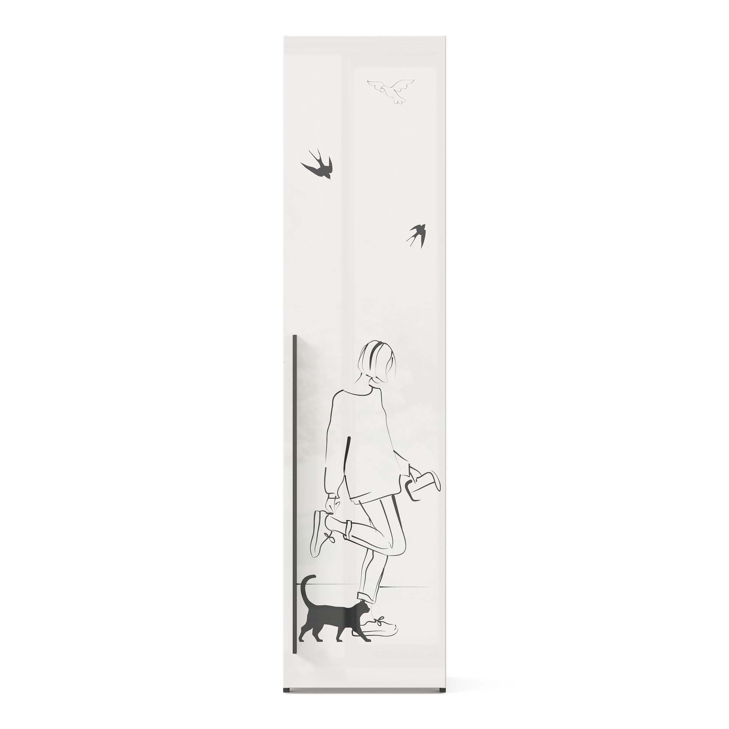 Джоли Шкаф одностворчатый Тип 1 (Серый шелк)